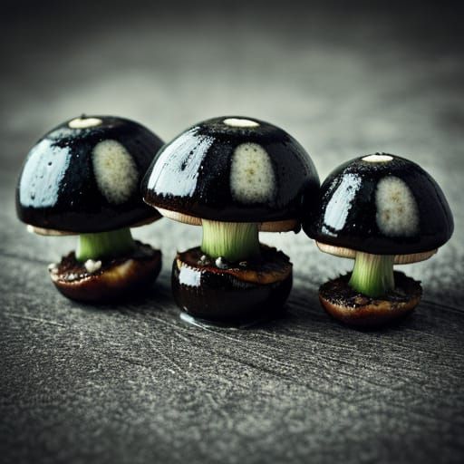 Lush Portobello Mushrooms in Hyperrealistic Detail