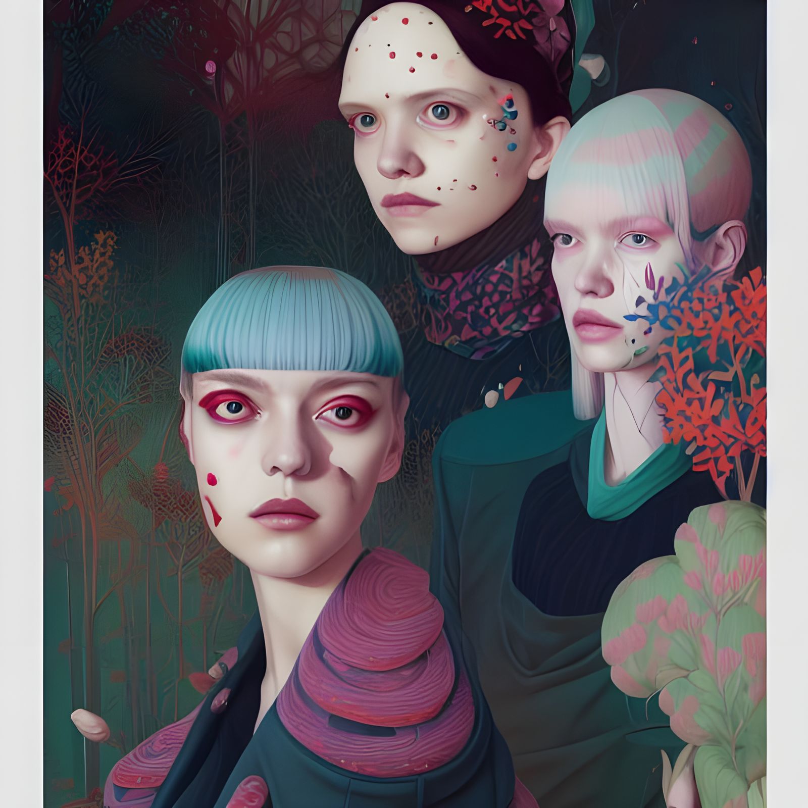 Elegant Fashion Portrait with Ornate Details