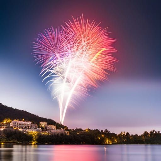 Fireworks Over Lake: A Celebration of Light