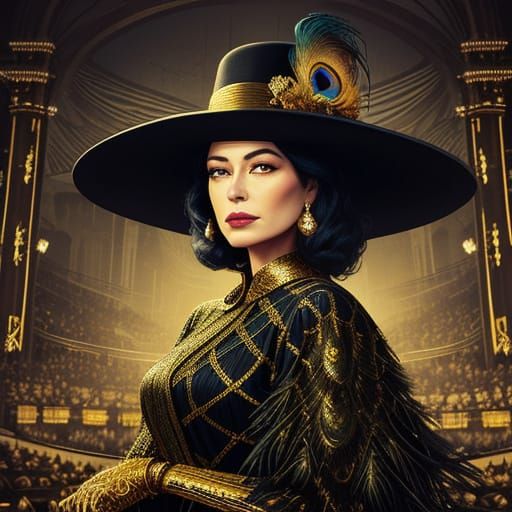 Mysterious Opera Diva in Film Noir Style