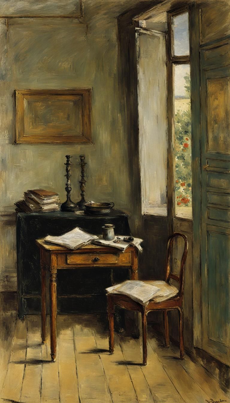 Impressionist Room Interior in Boudin Style