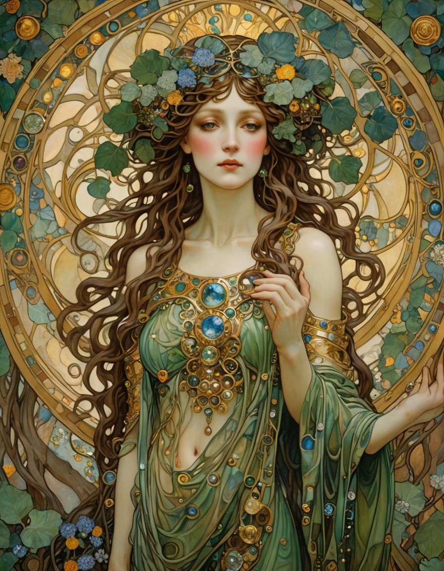 Magnetic Vision Dryad in Art Nouveau Style