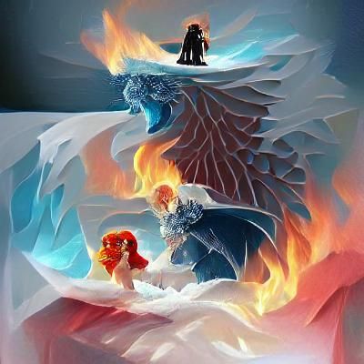 Dramatic Fire and Ice Landscape