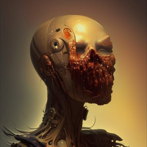 Infected Biomechanical undead sarcophagus demon