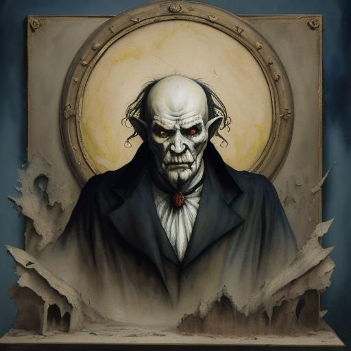 Nosferatu Sugar: Gouache and Watercolor Masterpiece