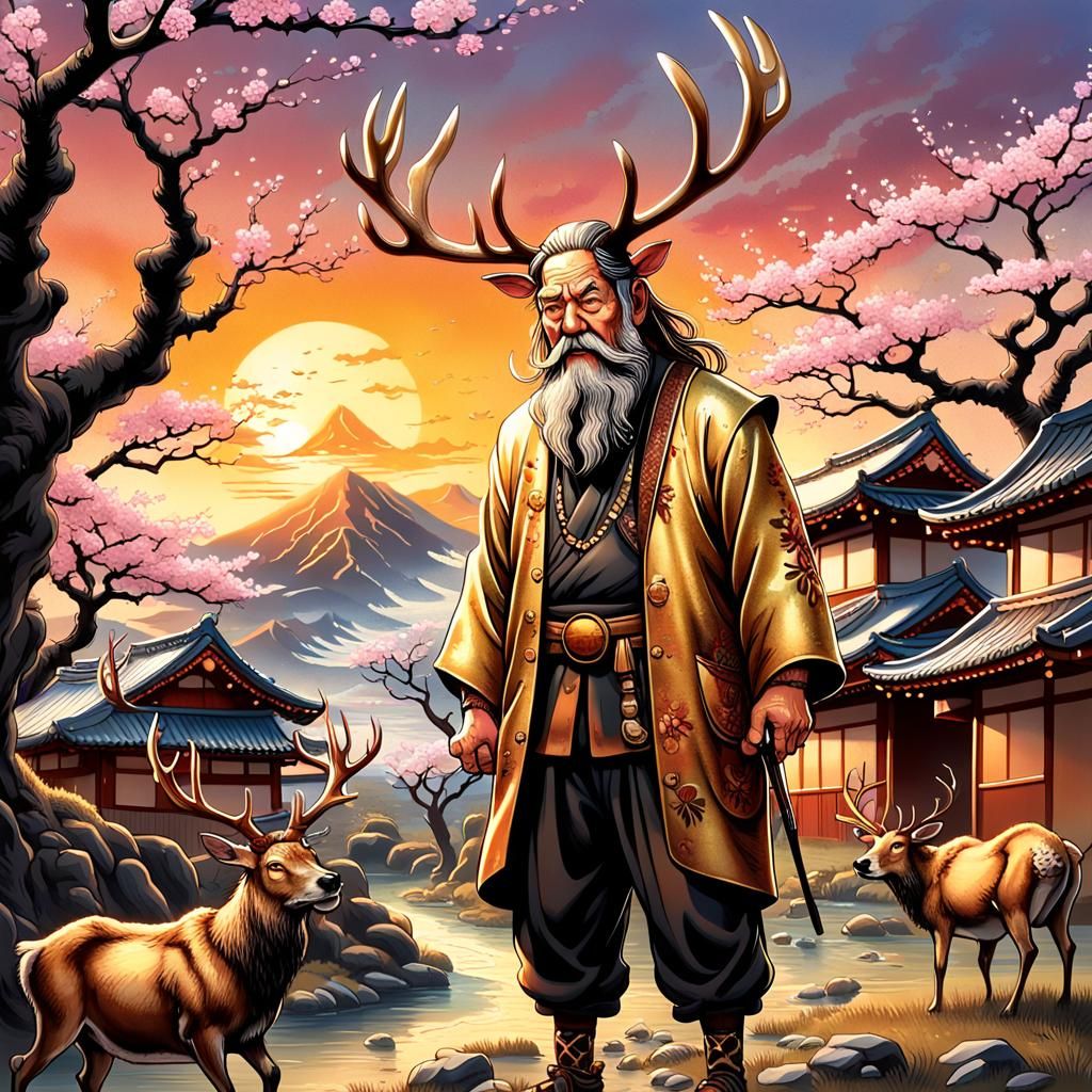 People with antlers,Old Japanese caveman