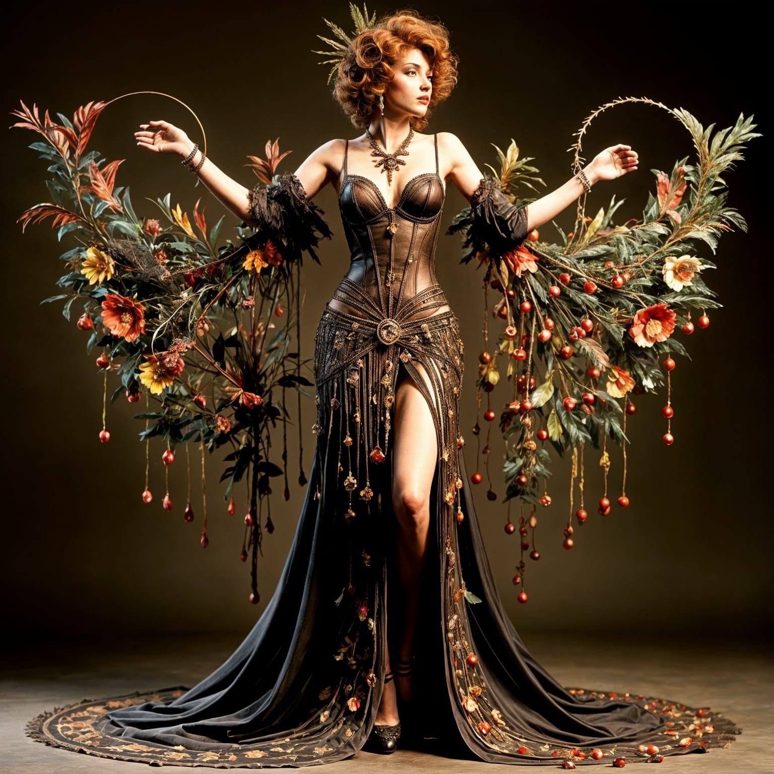 Art Nouveau Punk Burlesque Dancer