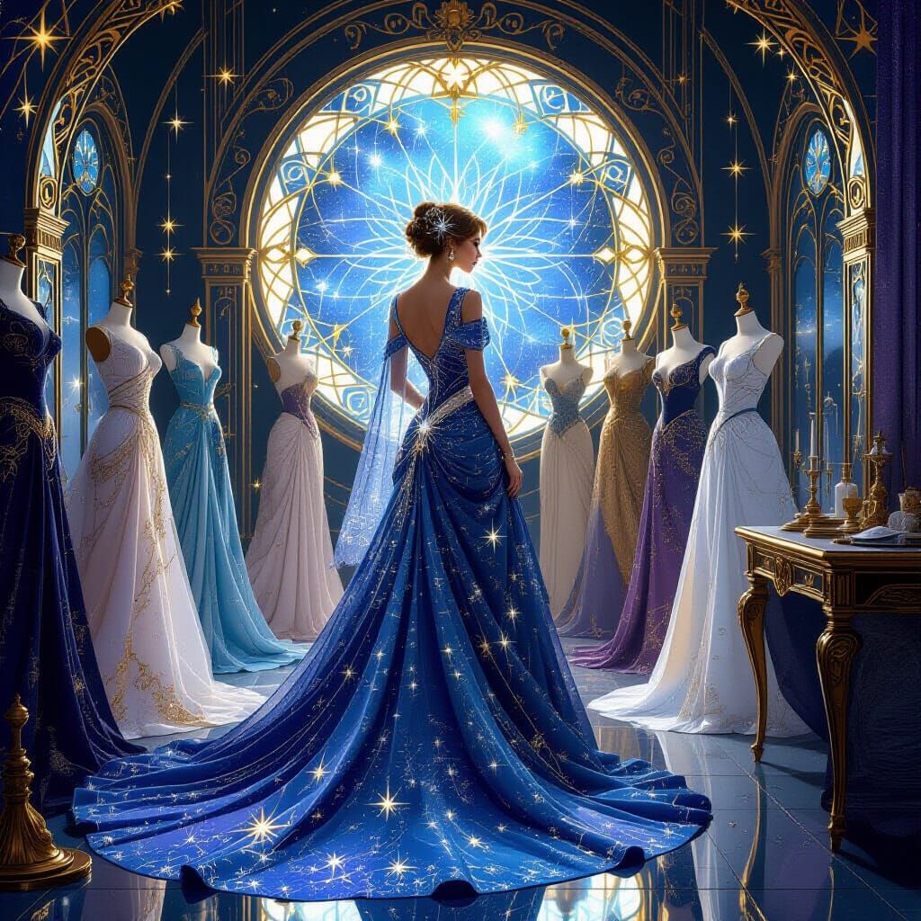 Celestial Seamstress Designs Stardust Gowns, Art Nouveau