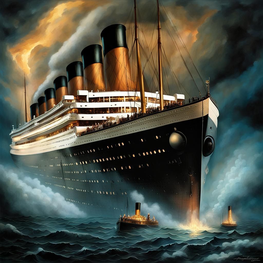 Titanic at Night: A Fantastical Matte Painting