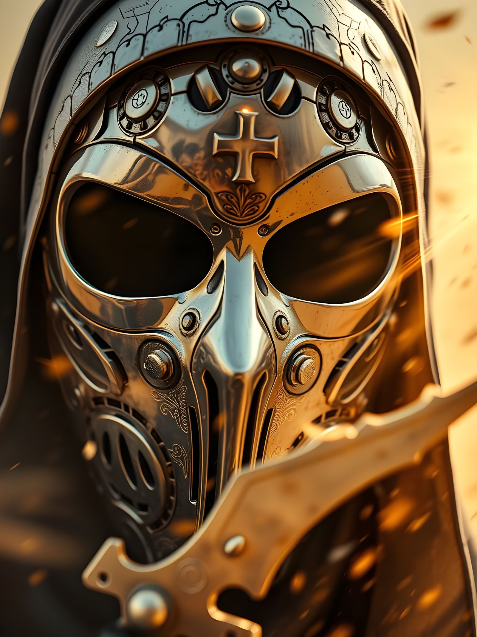 Ancient Nun's Gritty Silver Mask