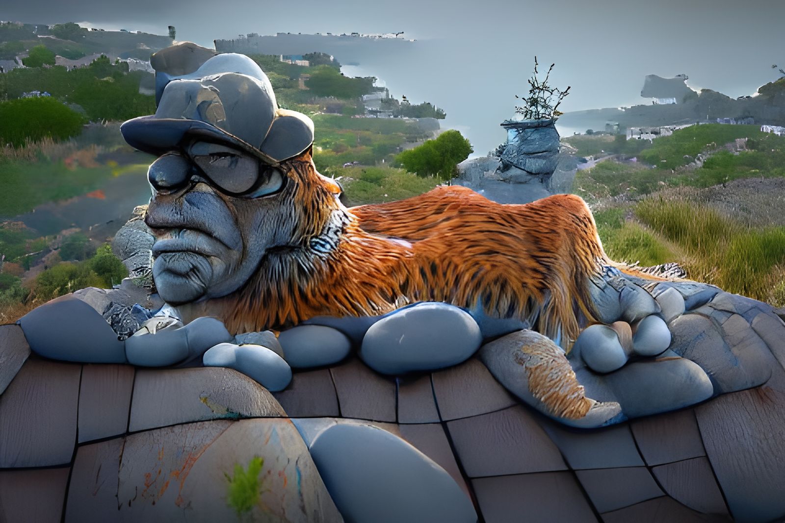 Hyperrealistic Cat Contemplating Domain in 8k Resolution