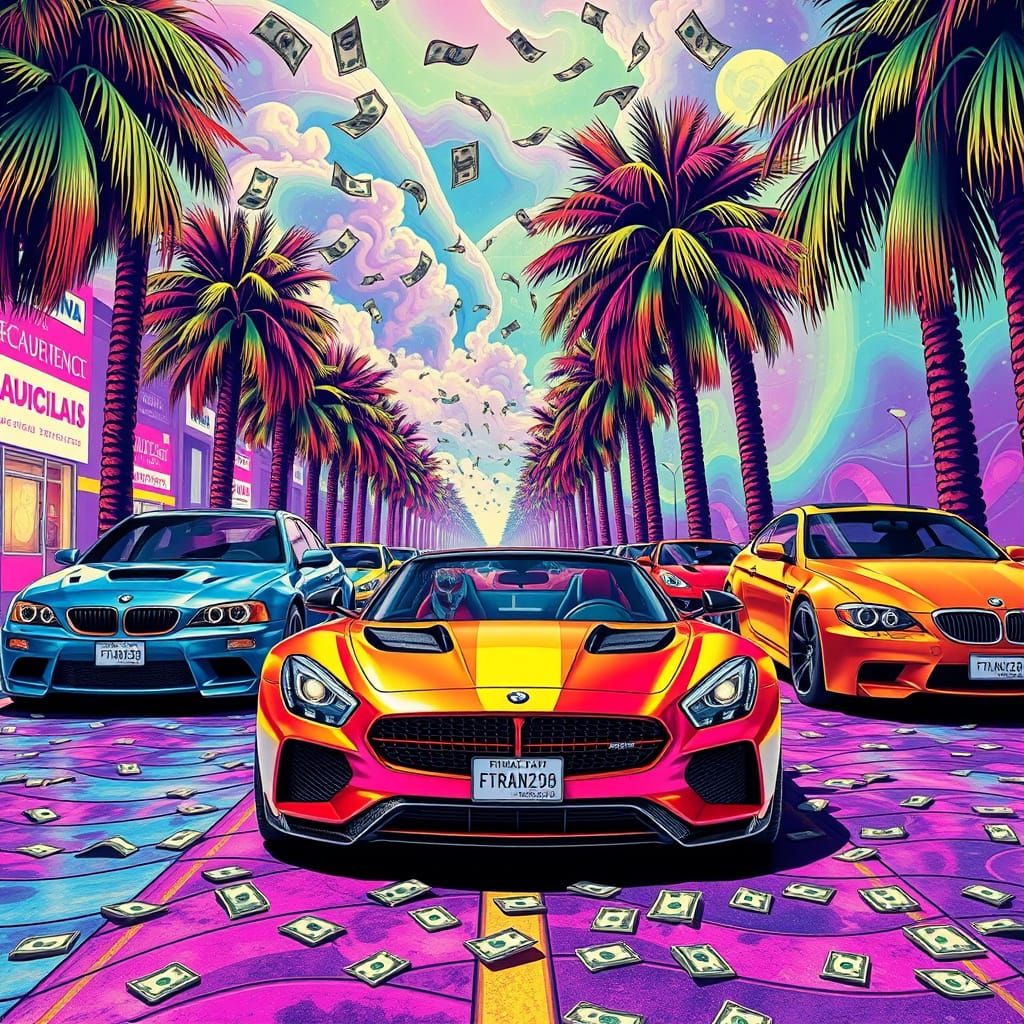 Psychedelic Image of Wealth and Luxury