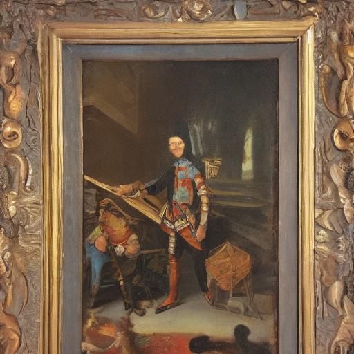 Hedgehog Fife Player in Baroque Oil Painting