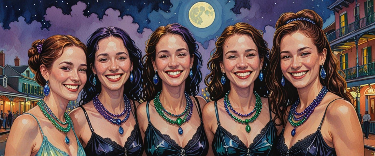 Goth Ladies Celebrate Mardi Gras on Bourbon Street