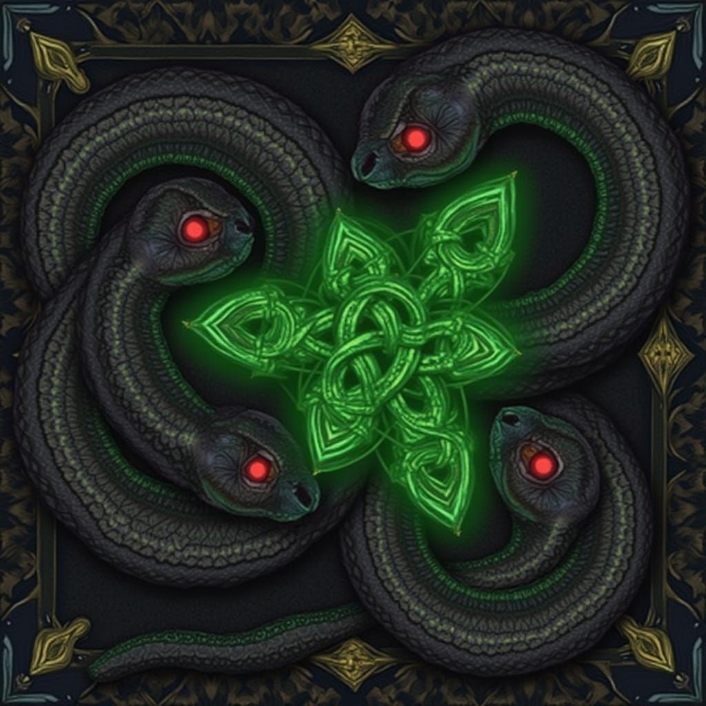 Celtic Serpents Unite in Ancient, Mystical Knotwork