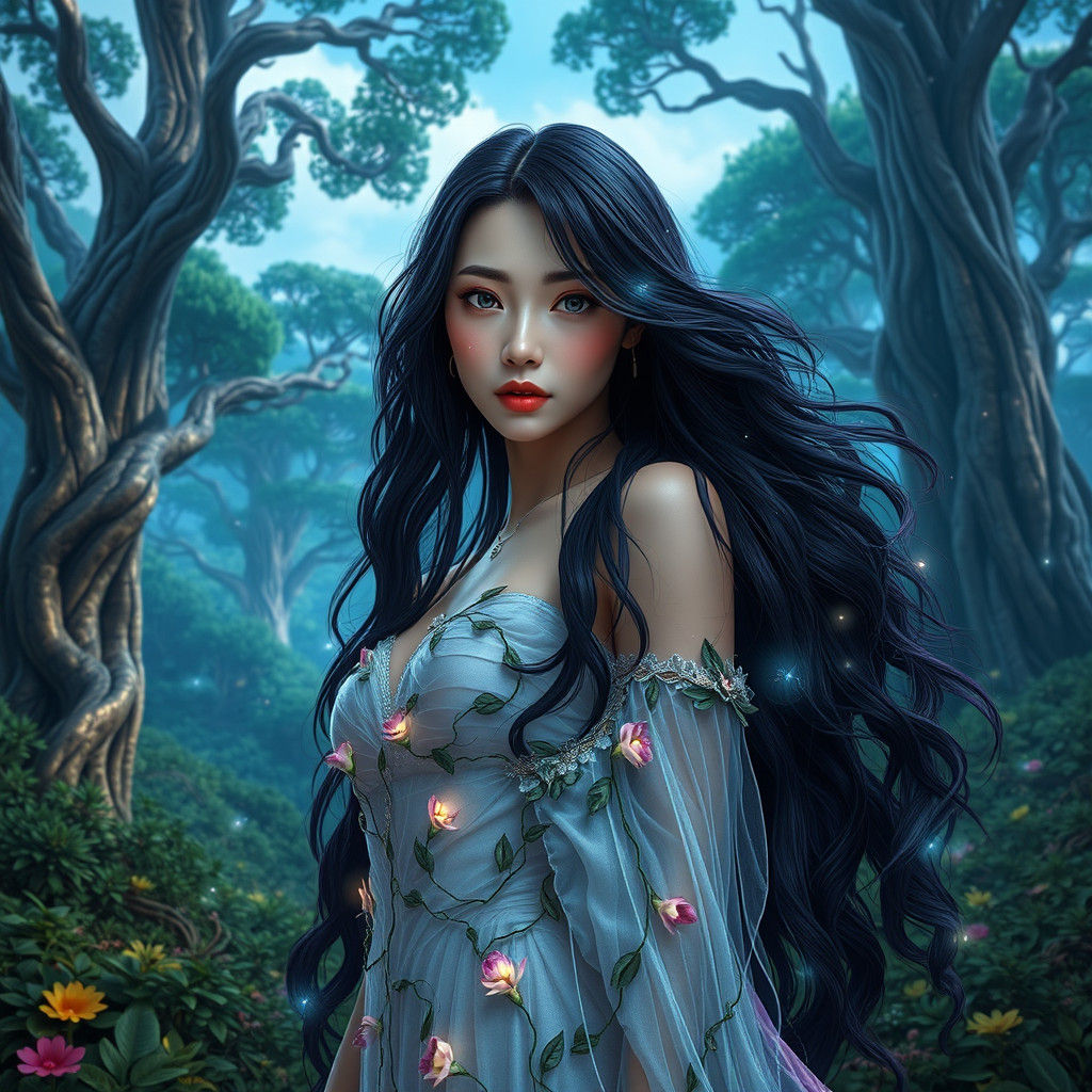 Ethereal Mother Nature Portrait in Digital Art Style