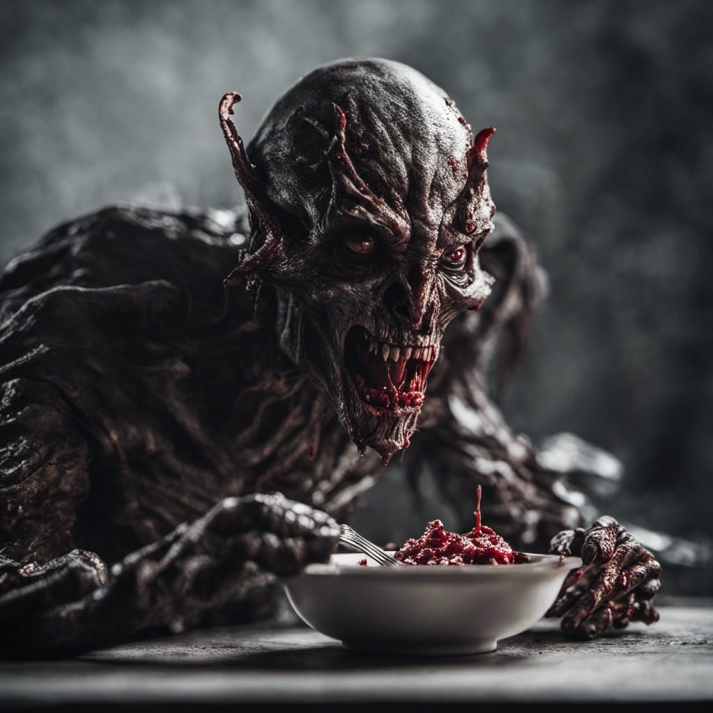 Mothman Enjoys a Blood Salad: Cryptid Portrait