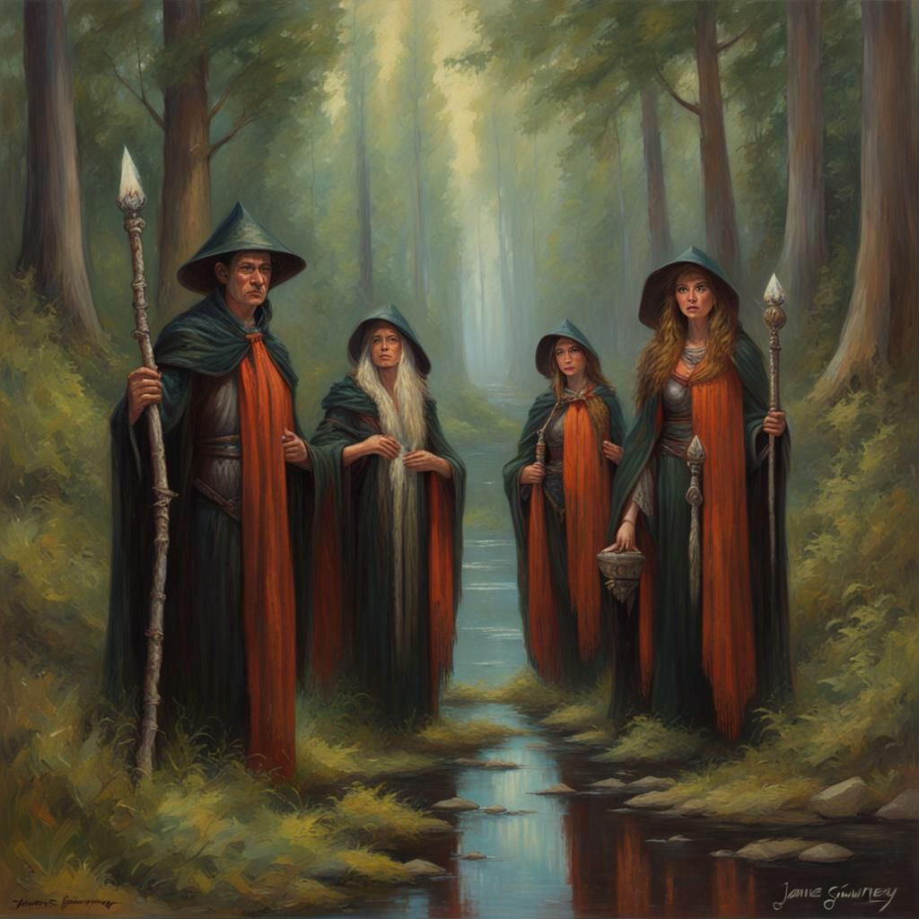 Nature Coven: Oil Painting in Realistic Style