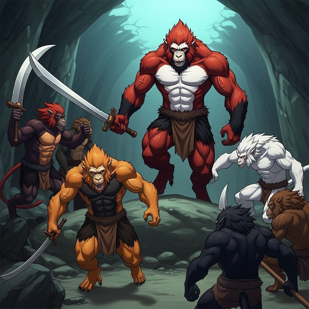 Primal Apefolk Warriors in Underearth Battles