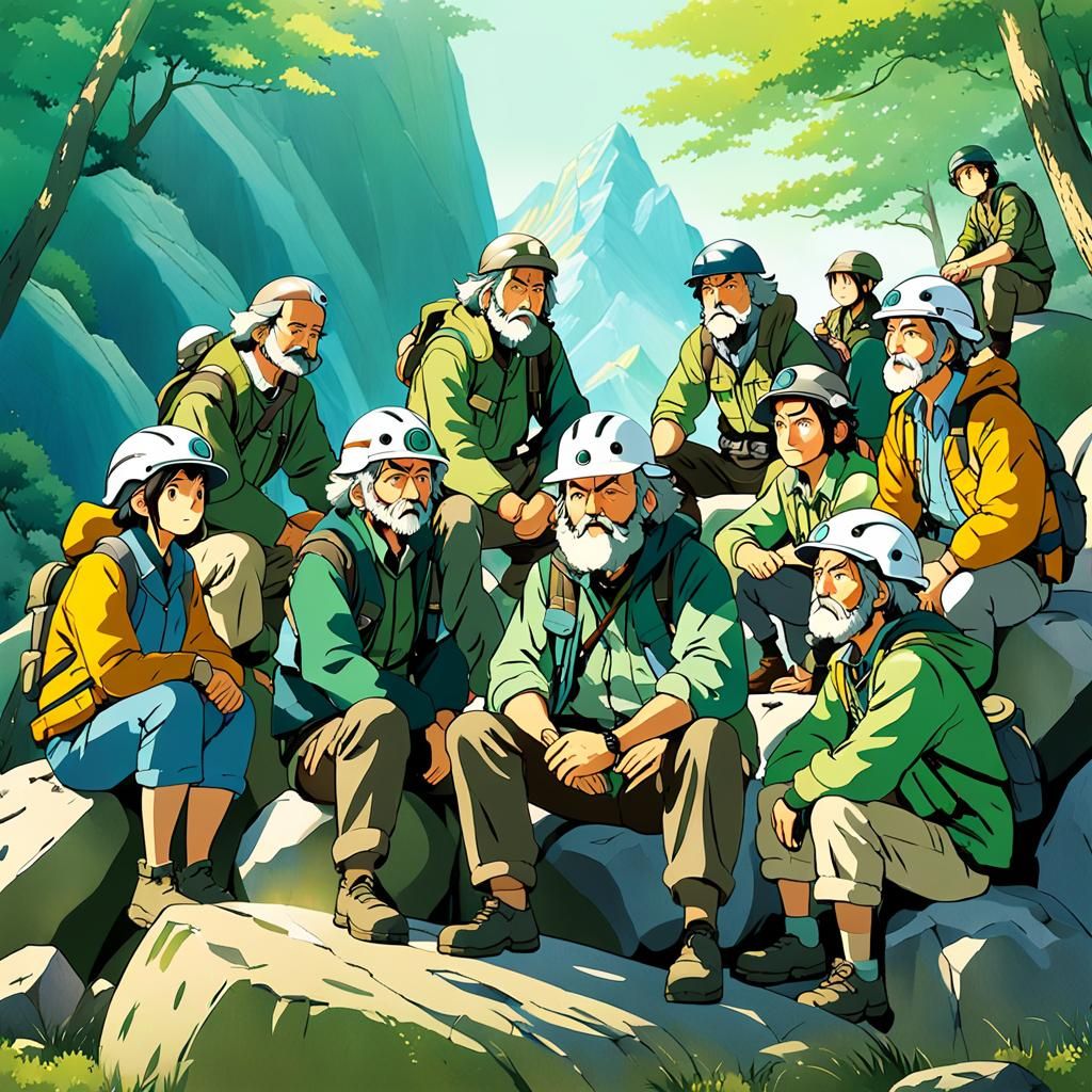 Geology Professor Teaching Outdoors in Studio Ghibli Anime