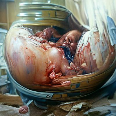 Poignant Oil Painting: A Day of Unfortunate Birth
