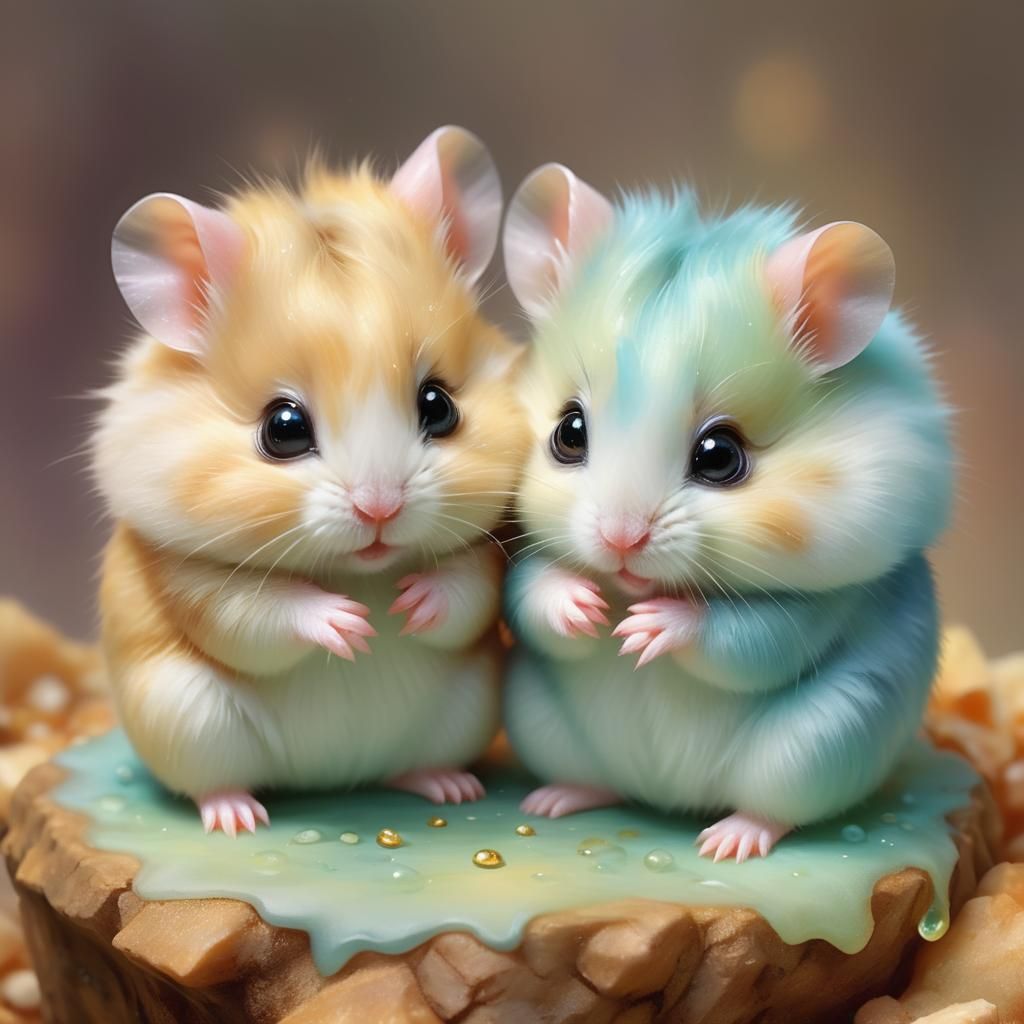 Adorable Baby Hamsters with Glistening Eyes