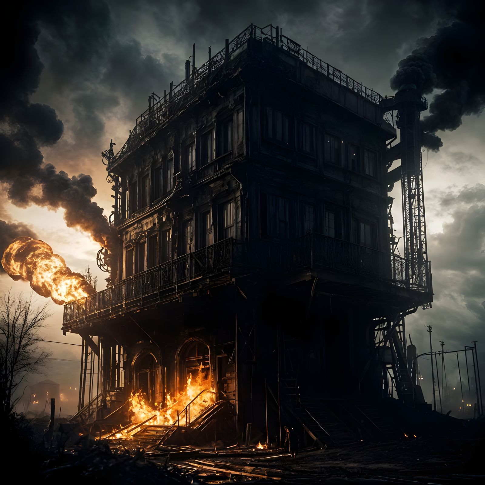 Hellish Steampunk Machine Erupts in Flames
