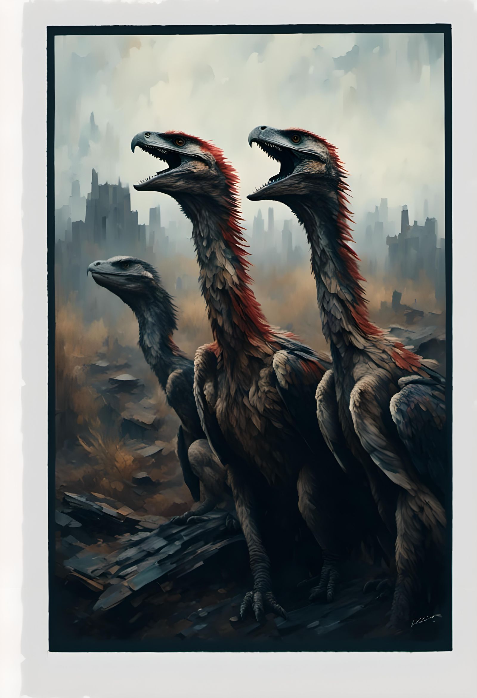 Cinematic Film Still with Painterly Comic Art Style