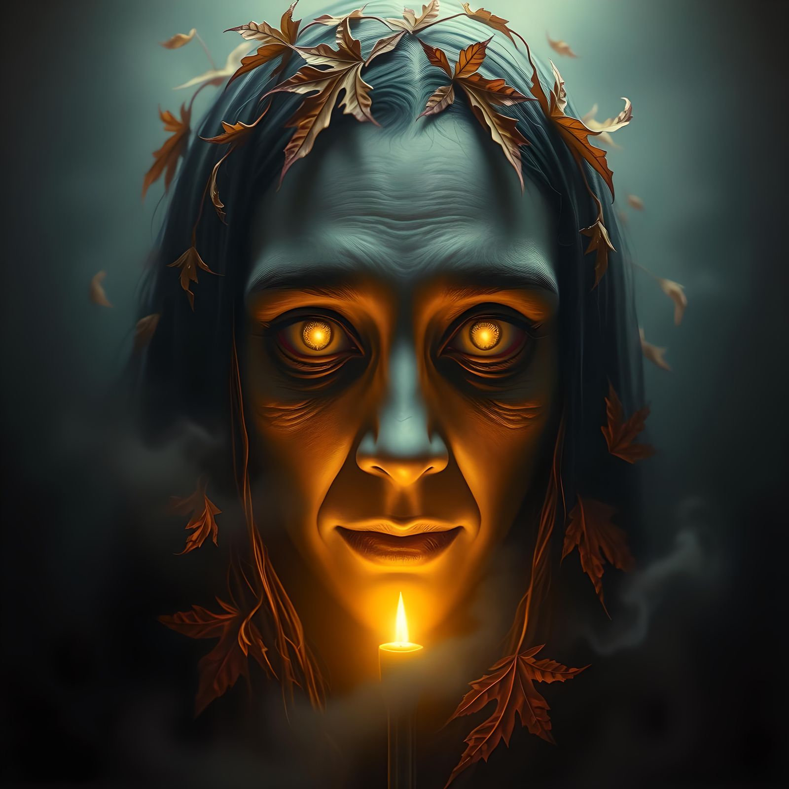 Eerie Face Portrait for Halloween