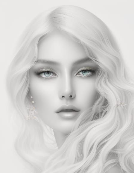 Snow Queen Portrait in Art Nouveau Style