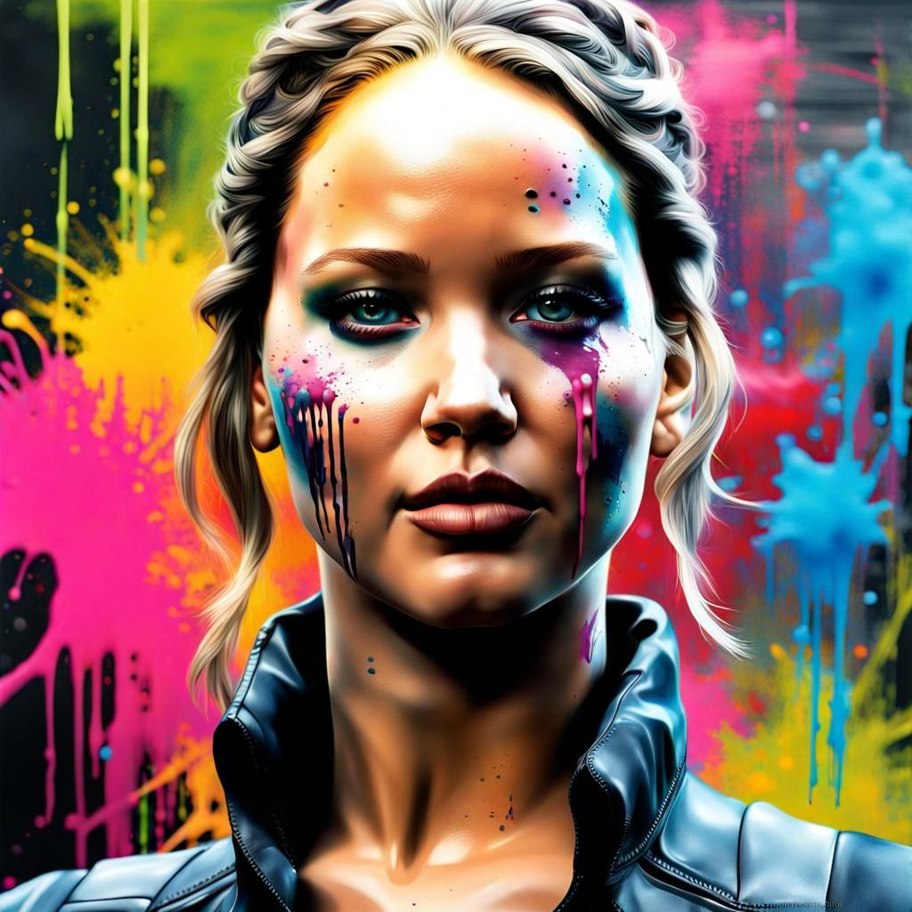 Polychromatic Graffiti Portrait Inspired by the Matrix