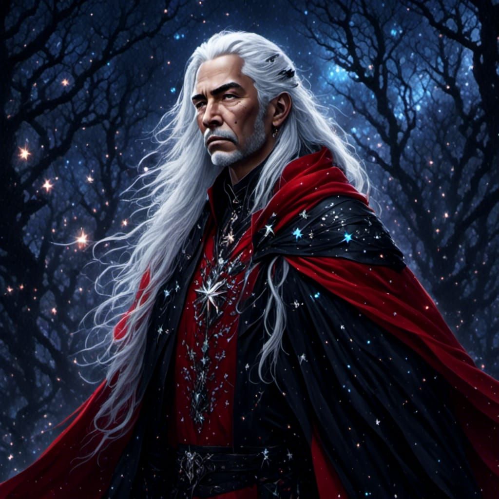 Older Boy with Stars Cape in Fantasy Forest