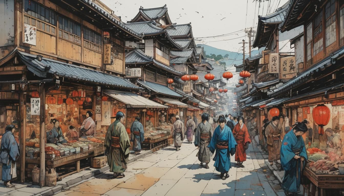 Scene from medieval Japan