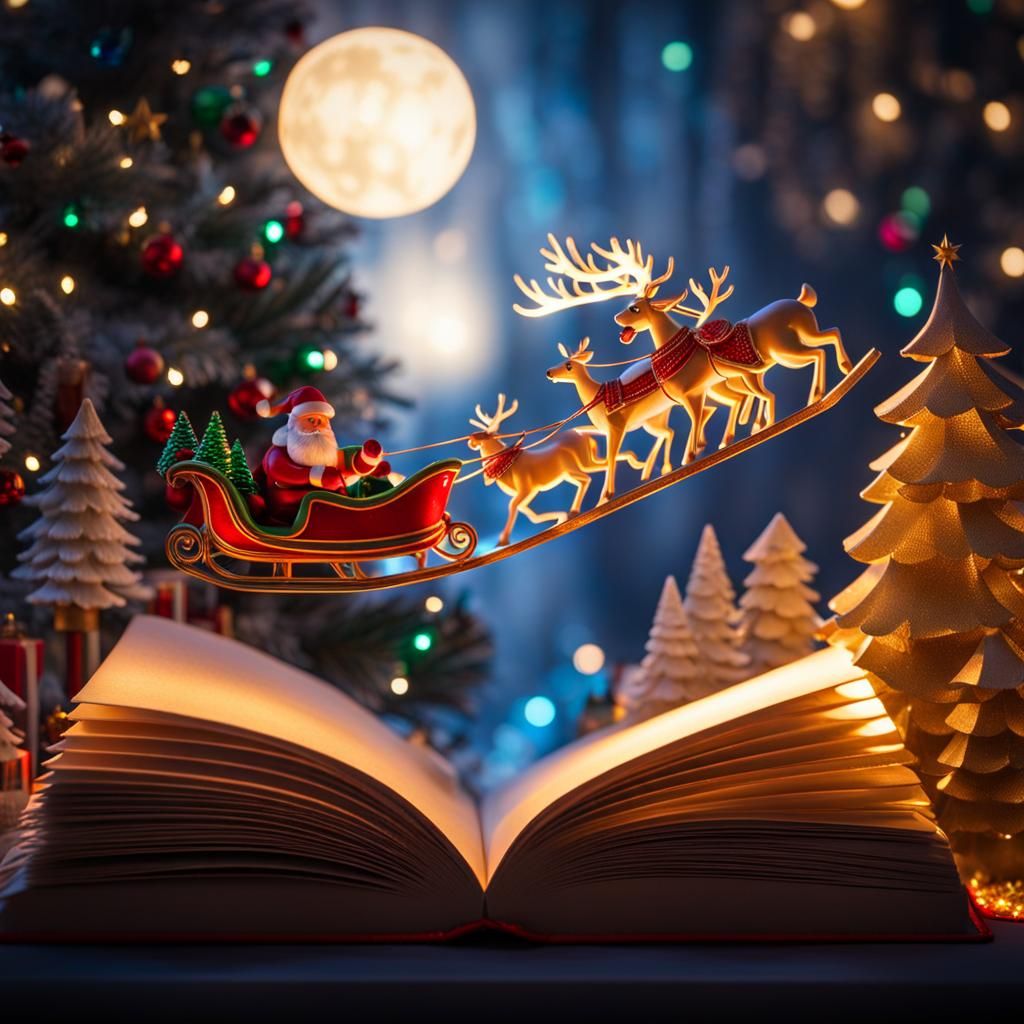 Santa's Sleigh Emerges from Whimsical Christmas Book