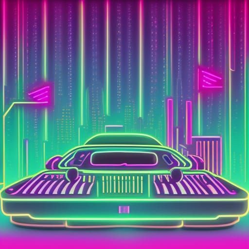 Synthwave Neon Retro Modern Art