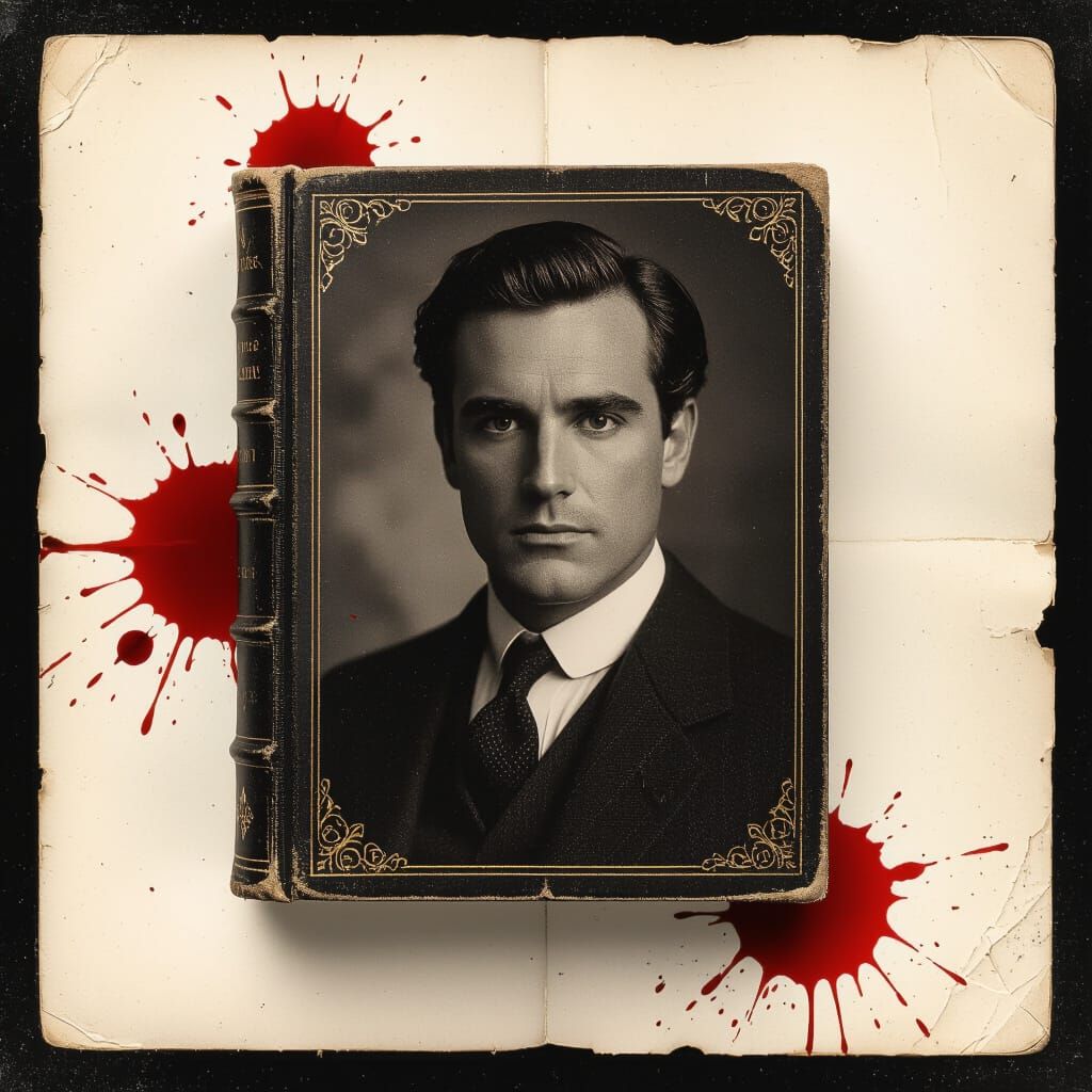 Old Book With Blood Stain Cinematic Film Still