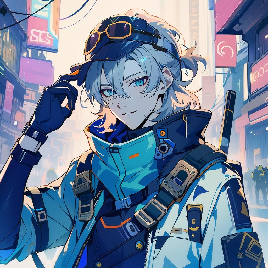 Cyberpunk Adventurer in a Futuristic Cityscape