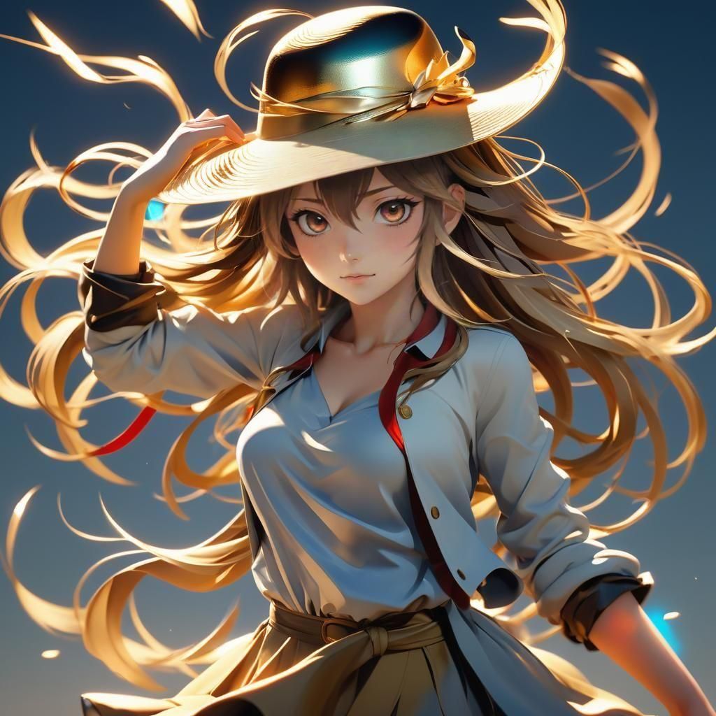 Anime Princess in Whimsical Windswept Moment