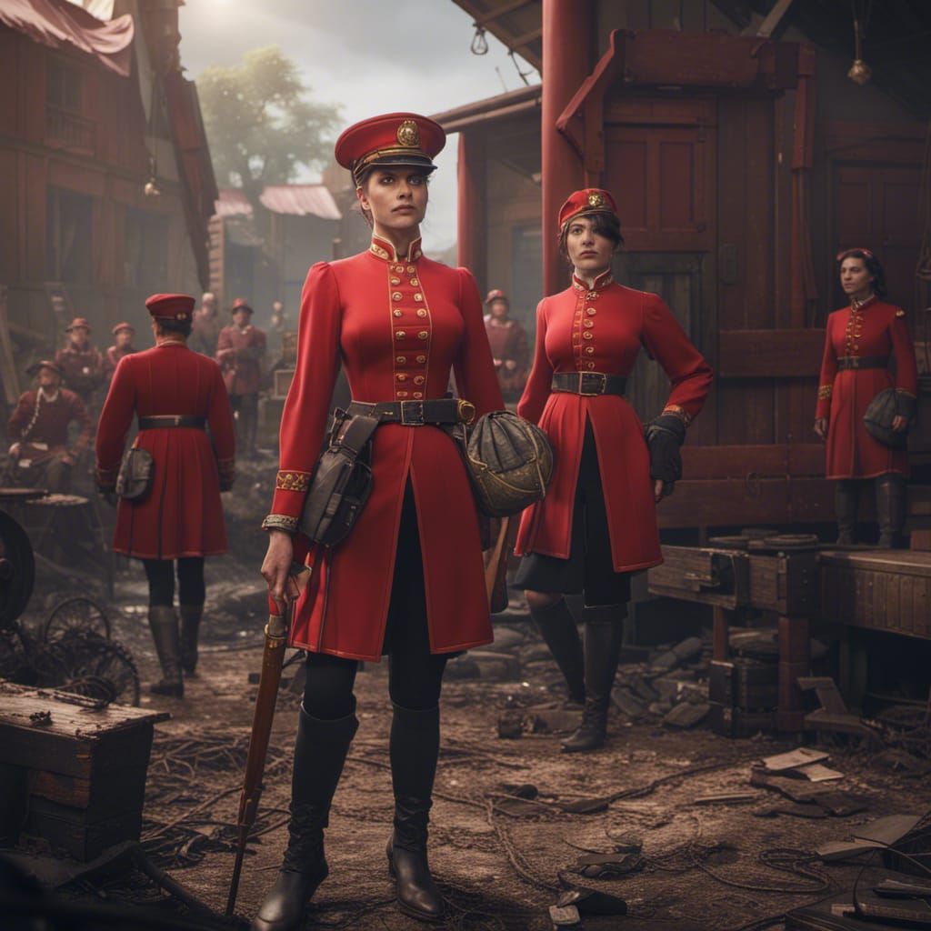 19th Century Army Captain in Red Uniform