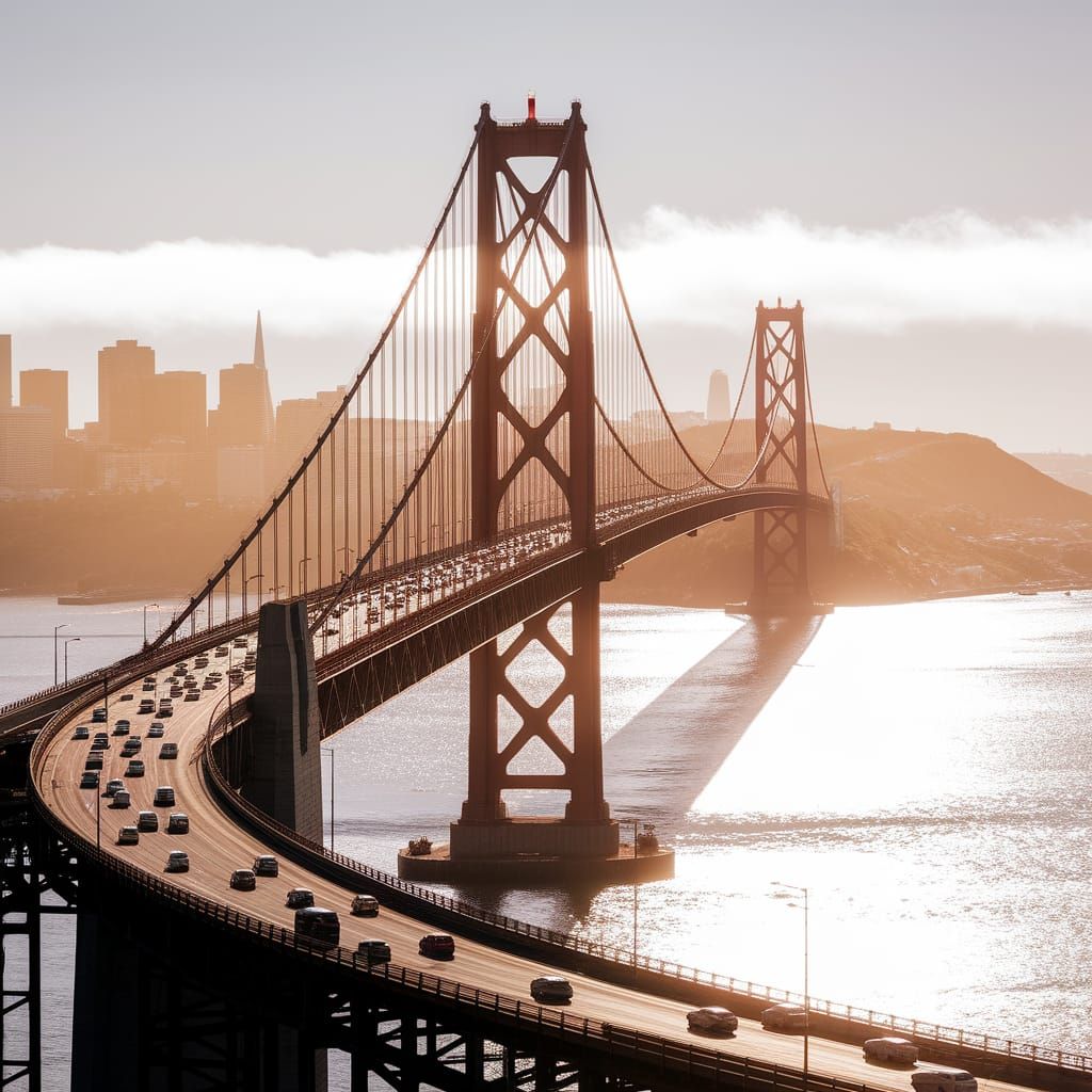 San Francisco's Majestic Golden Gate Bridge in Vibrant Color