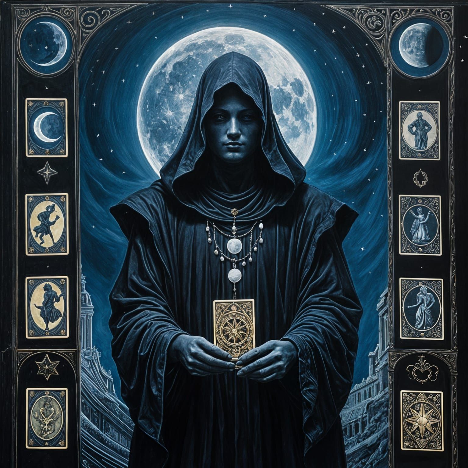 Black Moon Tarot Card Illustration