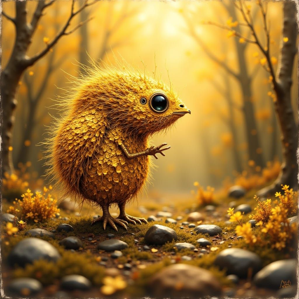 Ancient Gold Reliquary in Mystical Propolis