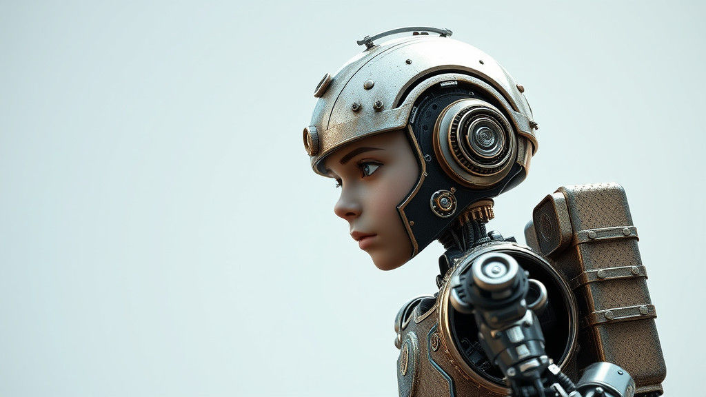 Steampunk Robotic Boy Concept Art in 8K