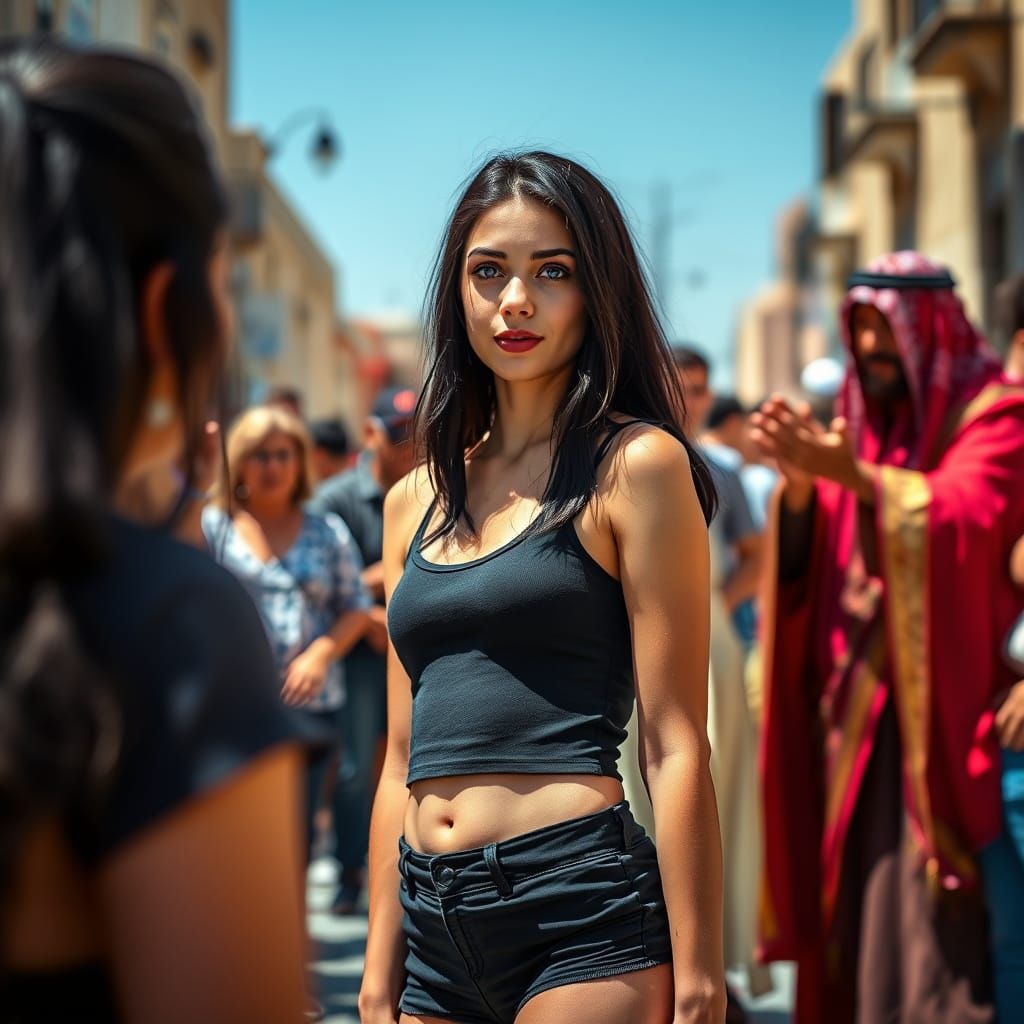 Jerusalem Teenager Watches Hypnotist, Digital Art Style