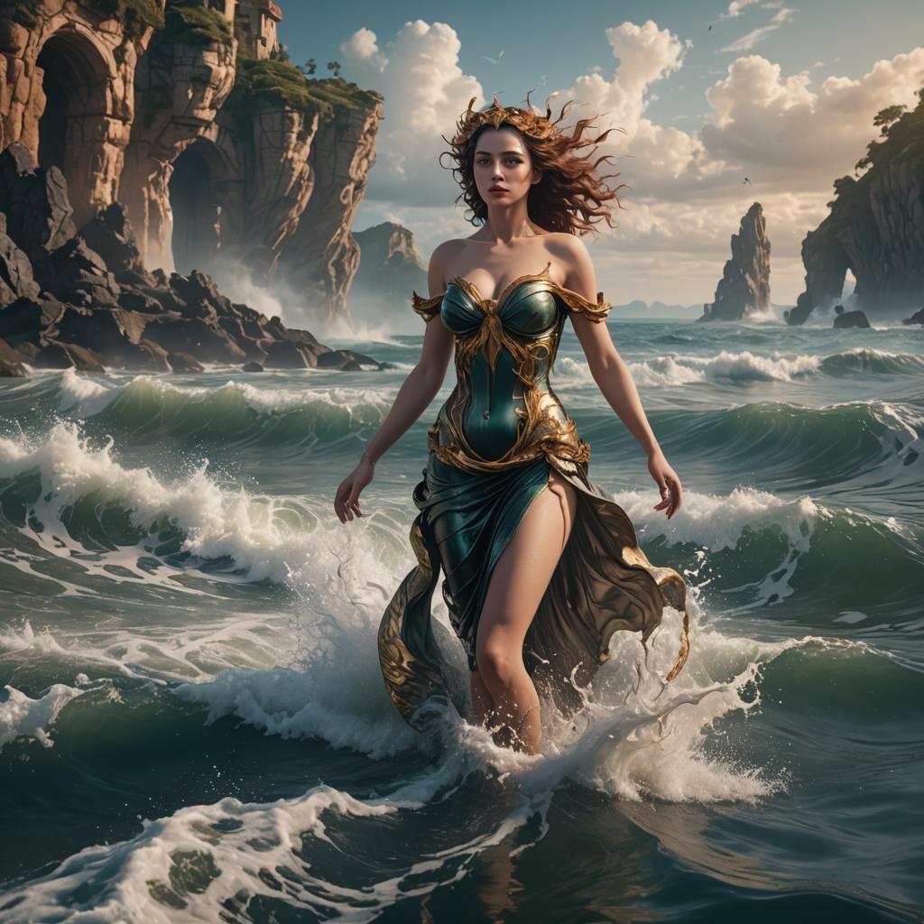 Venus Emerges: Detailed Fantasy Art, 8K Resolution