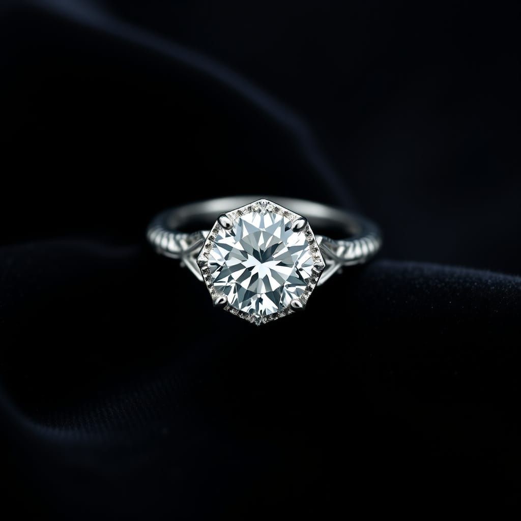Art Deco Diamond Engagement Ring in White Gold