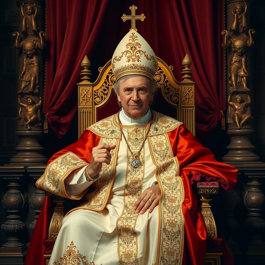 Rod Stewart as Pope in Renaissance Style
