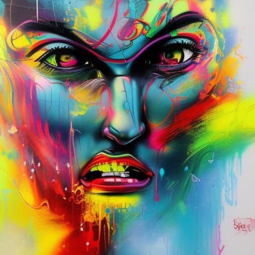 Colorful Graffiti Art in a Splash Art Style