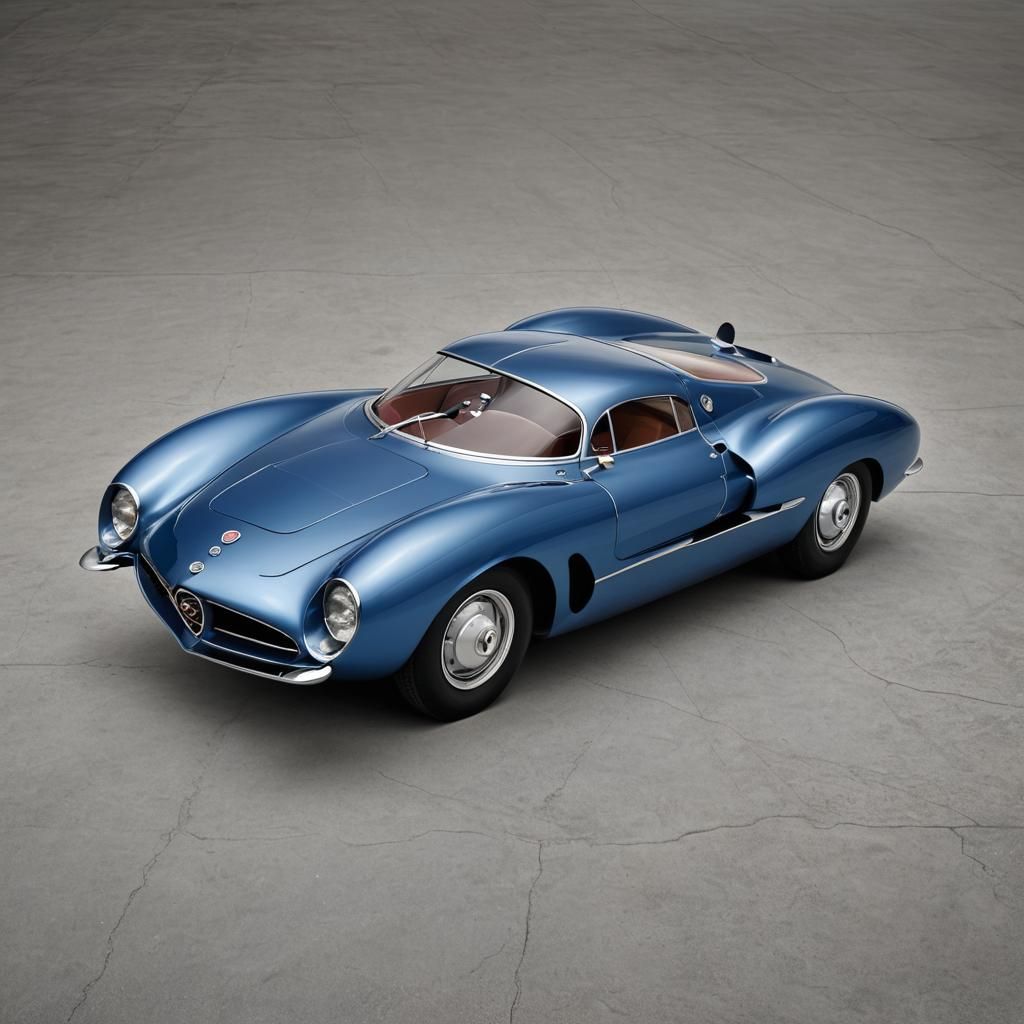 1958 Alfa Romeo B.A.T. 7 concept car in shiny blue