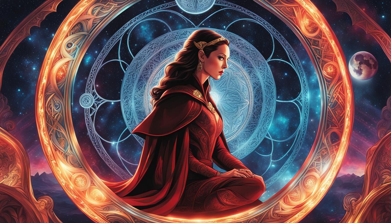 Mystical Sorceress in Fantasy Oil Painting